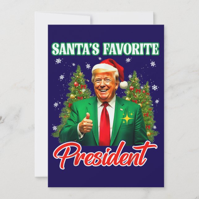 Cartes Pour Fêtes Annuelles Trump Santa Hat | Père Noël Président favori (Devant)