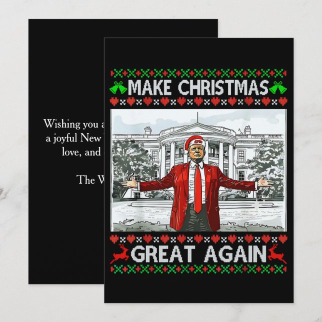 Cartes Pour Fêtes Annuelles Trump Santa Hat | Rendre Noël super (Devant / Derrière)
