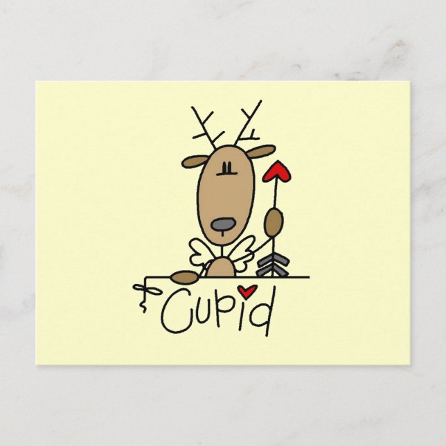 Cartes Pour Fêtes Annuelles Tshirts et cadeaux de Noël Cupid Reindeer (Devant)