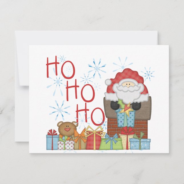 Cartes Pour Fêtes Annuelles Tshirts et cadeaux père Noël Ho Ho Ho (Devant)