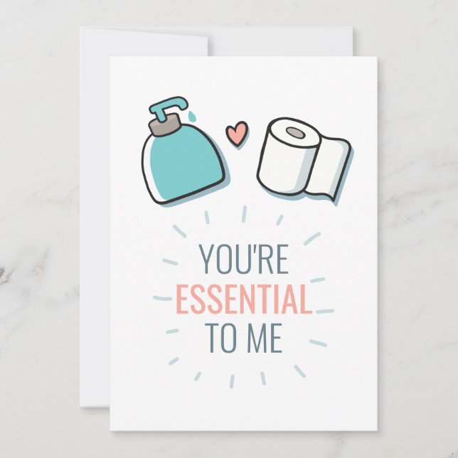 Cartes Pour Fêtes Annuelles Tu es Essentiel pour moi Drôle Valentine (Devant)
