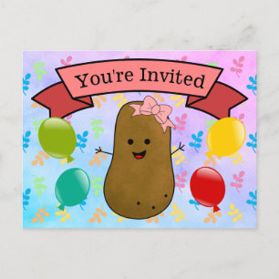 Cartes Pour Fêtes Annuelles Tu es invitée Fille de l'anniversaire de la pomme