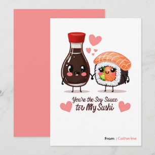 Cartes Pour Fêtes Annuelles Tu es la sauce soja à mes sushi drôle de Saint-Val