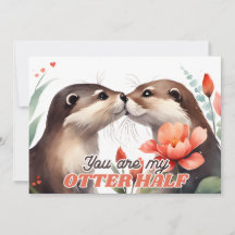 Tu es ma moitié de loutre Saint Valentin pour un b