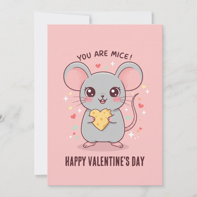 Cartes Pour Fêtes Annuelles Tu Es Mice ! Souris adorable Saint Valentin (Devant)