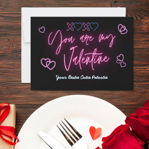 Cartes Pour Fêtes Annuelles Tu es mon valentin, lumière néon,