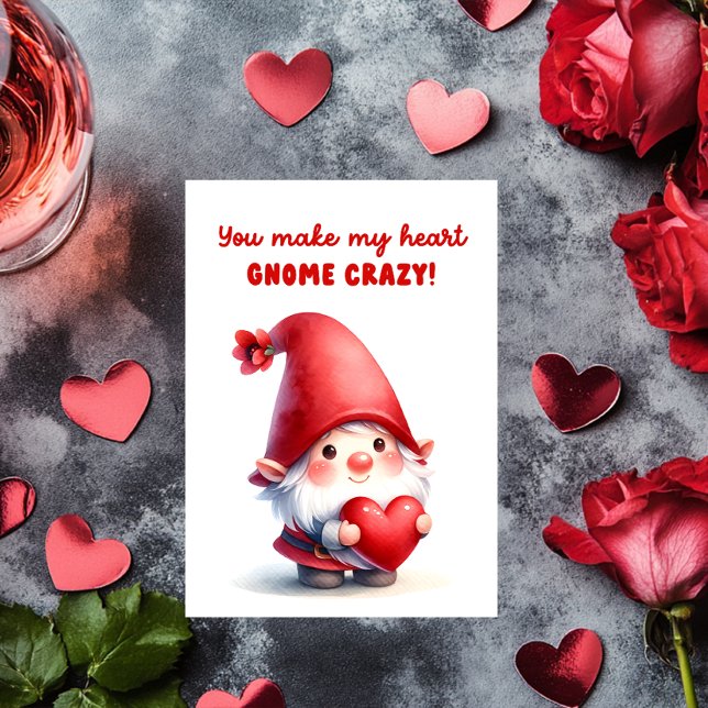 Cartes Pour Fêtes Annuelles Tu Fous Mon Coeur Gnome (Créateur téléchargé)