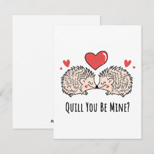 Cartes Pour Fêtes Annuelles Tu seras à moi : Baiser de couple de hérissons amo