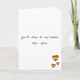 Cartes Pour Fêtes Annuelles Tu seras toujours mon Valentin Drapeau LGBT coeurs