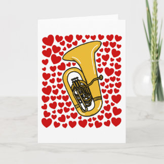 Cartes Pour Fêtes Annuelles Tuba With Hearts Valentines Anniversary Card