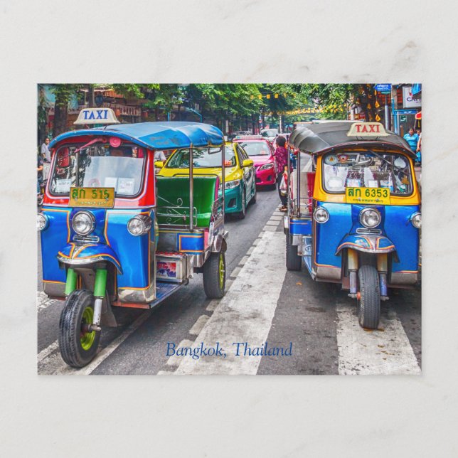 Cartes Pour Fêtes Annuelles Tuk tuk à Bangkok, Thaïlande (Devant)