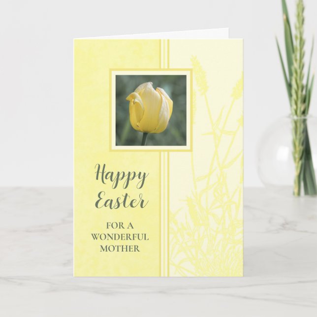 Cartes Pour Fêtes Annuelles Tulipes Jaunes Bonne Mère de Pâques (Devant)