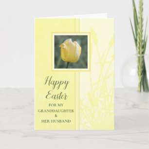 Cartes Pour Fêtes Annuelles Tulipes Joyeuse Petite-fille de Pâques et son mari