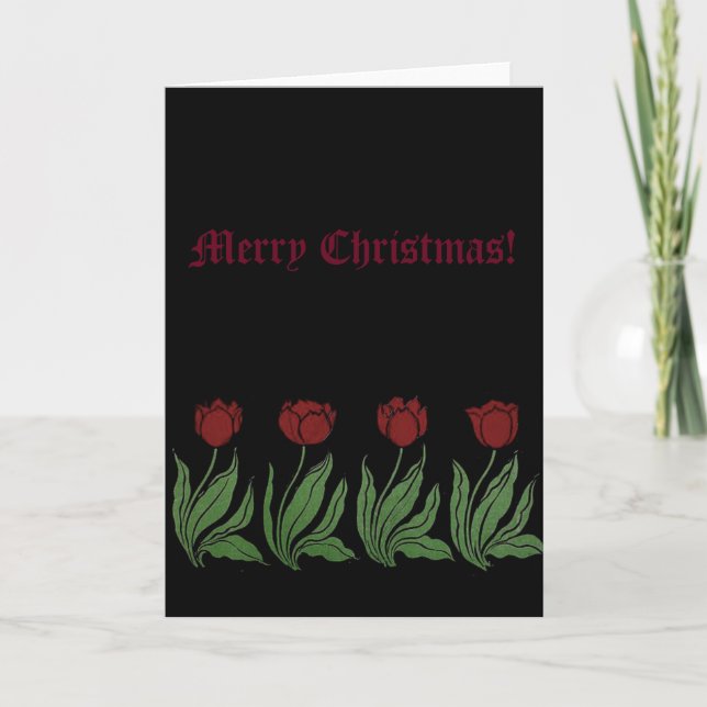 Cartes Pour Fêtes Annuelles Tulipes Joyeux Noël (Devant)