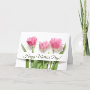 Cartes Pour Fêtes Annuelles Tulipes roses pour la fête des mères