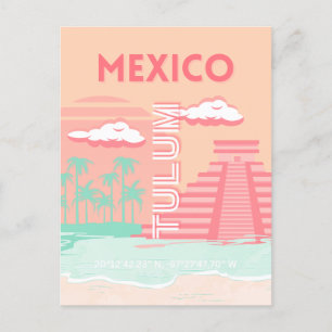Cartes Pour Fêtes Annuelles Tulum, Mexique, Art Voyage
