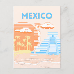 Cartes Pour Fêtes Annuelles Tulum, Mexique, Art Voyage, Plage d'été