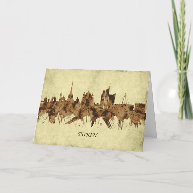 Cartes Pour Fêtes Annuelles Turin Italie Cityscape (Devant)