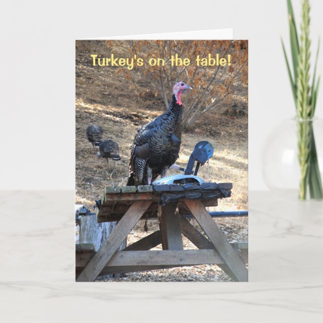 Cartes Pour Fêtes Annuelles Turkey's On The Table Thanksgiving Card (Devant)