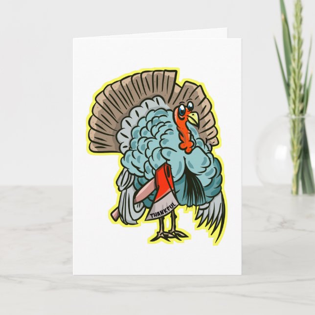 Cartes Pour Fêtes Annuelles Turquie avec une hache d'action de grâce (Devant)