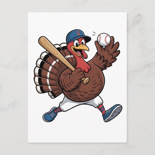 Cartes Pour Fêtes Annuelles Turquie Bateball de baseball de baseball de jeu Ba (Devant)