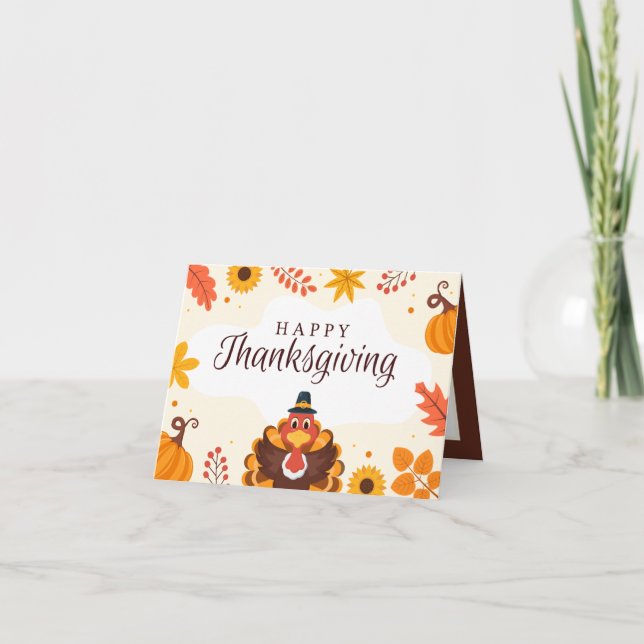 Cartes Pour Fêtes Annuelles turquie Bon thanksgiving mignonne ajouter un senti (Devant)