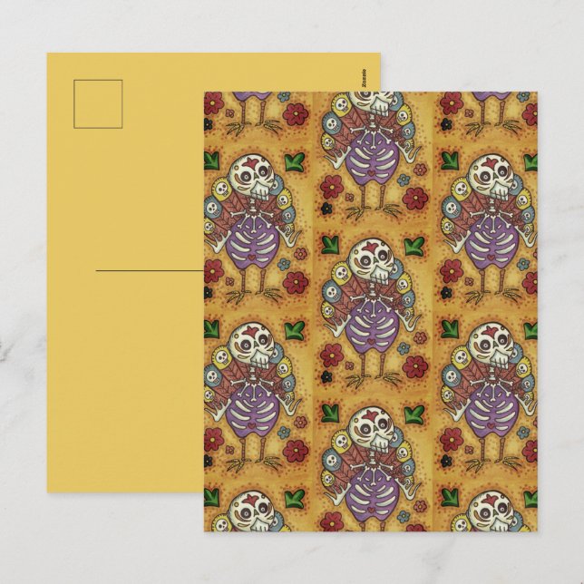 CARTES POUR FÊTES ANNUELLES TURQUIE BONES COLORÉS FOLK MERCI OISEAU OISEAU (Devant / Derrière)