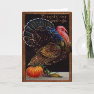 Cartes Pour Fêtes Annuelles Turquie et un Citrouille
