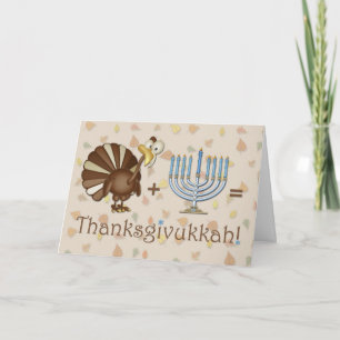 Cartes Pour Fêtes Annuelles Turquie, Minorah, humour Thanksgivukkah Salutation