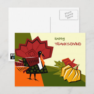 Cartes Pour Fêtes Annuelles Turquie moderne et Thanksgiving Citrouille