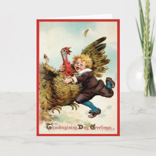 Cartes Pour Fêtes Annuelles Turquie vintage s'attaquer à Thanksgiving