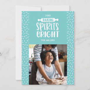 Cartes Pour Fêtes Annuelles Turquoise Vacances Baking Spiritueux Photo