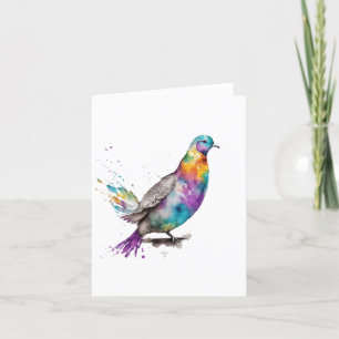 Cartes Pour Fêtes Annuelles Turtle Dove F Bird Portrait en Aquarelles et Stylo