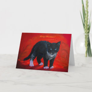 Cartes Pour Fêtes Annuelles Tuxedo Kitten Joyeux Noël