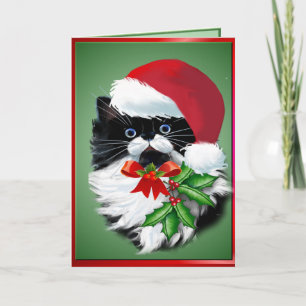 Cartes Pour Fêtes Annuelles Tuxedo Kitty à Noël