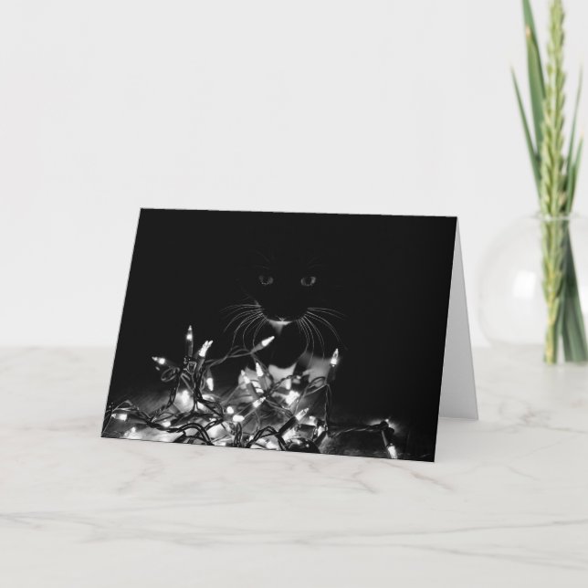 Cartes Pour Fêtes Annuelles Tuxy dans le noir (Devant)