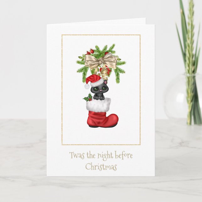 Cartes Pour Fêtes Annuelles "Twas la nuit avant Noël " (Devant)