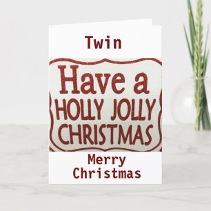 CARTES POUR FÊTES ANNUELLES ***TWIN*** NOËL DEVRAIT ÊTRE SAINTE ET JOLLY