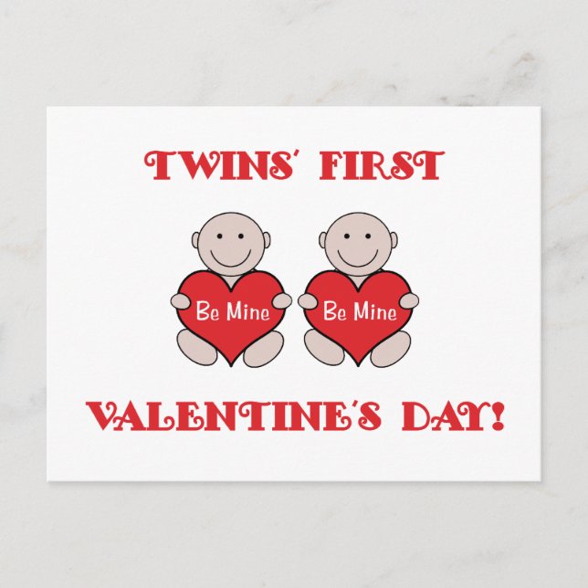 Cartes Pour Fêtes Annuelles Twins First Valentines (Devant)