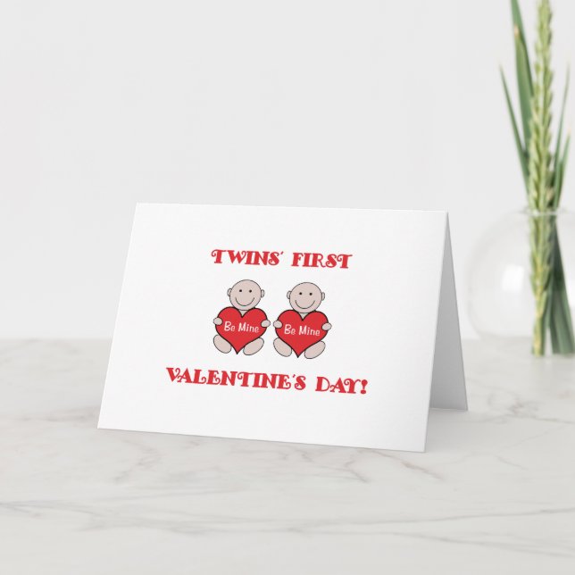 Cartes Pour Fêtes Annuelles Twins First Valentines (Devant)
