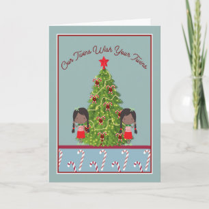 Cartes Pour Fêtes Annuelles Twins Wishing Twins a Joyeux Christmas Card