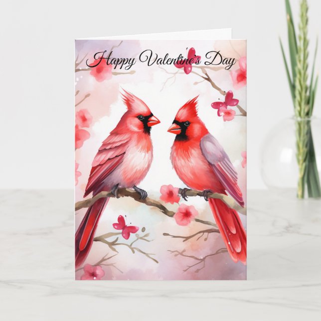Cartes Pour Fêtes Annuelles Two Valentine Cardinals (Devant)
