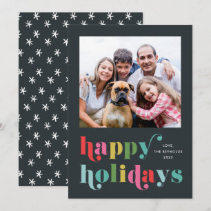 Cartes Pour Fêtes Annuelles Type coloré Photo moderne Happy