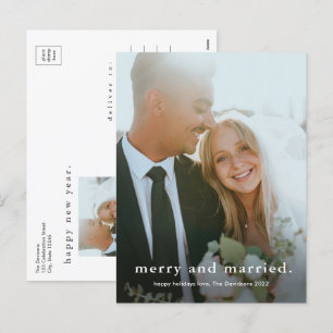Cartes Pour Fêtes Annuelles Type simple Joyeux et Marié Photo Noël