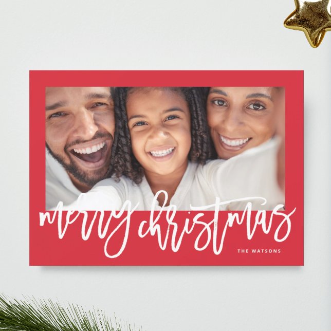 Cartes Pour Fêtes Annuelles Typographie audacieuse Joyeuse photo de Noël (Créateur téléchargé)