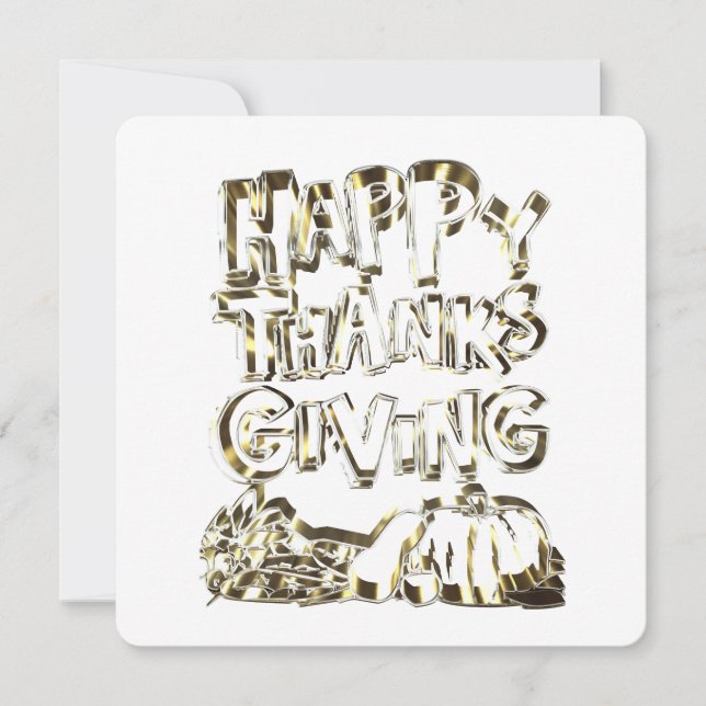 Cartes Pour Fêtes Annuelles Typographie bon thanksgiving Citrouille de récolte (Devant)