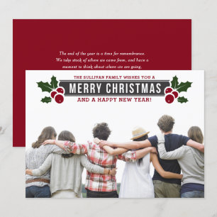Cartes Pour Fêtes Annuelles Typographie classique Étiquette Joyeux Noël Photo