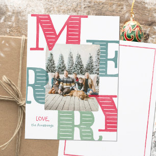 Cartes Pour Fêtes Annuelles Typographie d'aquarelle moderne d'une photo