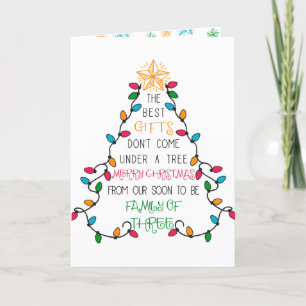 Cartes Pour Fêtes Annuelles Typographie de l'arbre de Noël Bientôt Famille de 