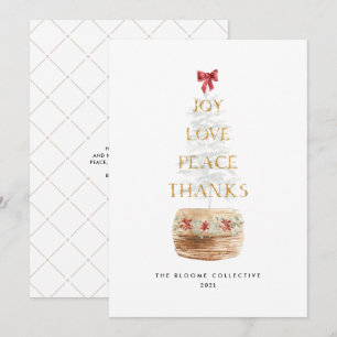 Cartes Pour Fêtes Annuelles Typographie de l'Arbre de Noël Rouge